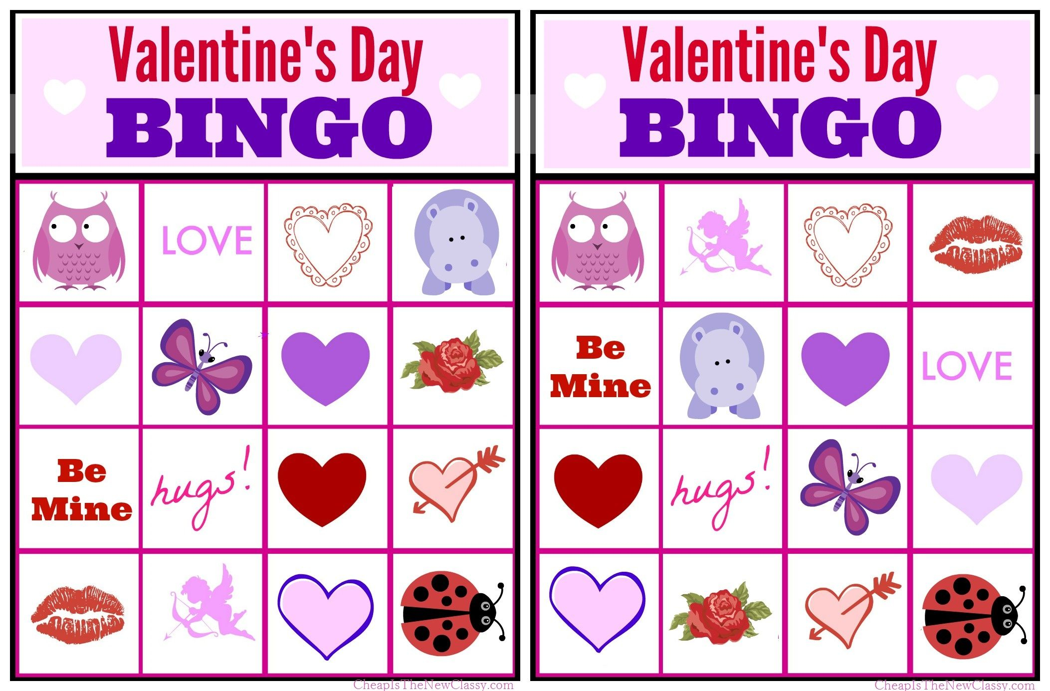 Free Valentine Bingo Game Printable Collection For Kids 