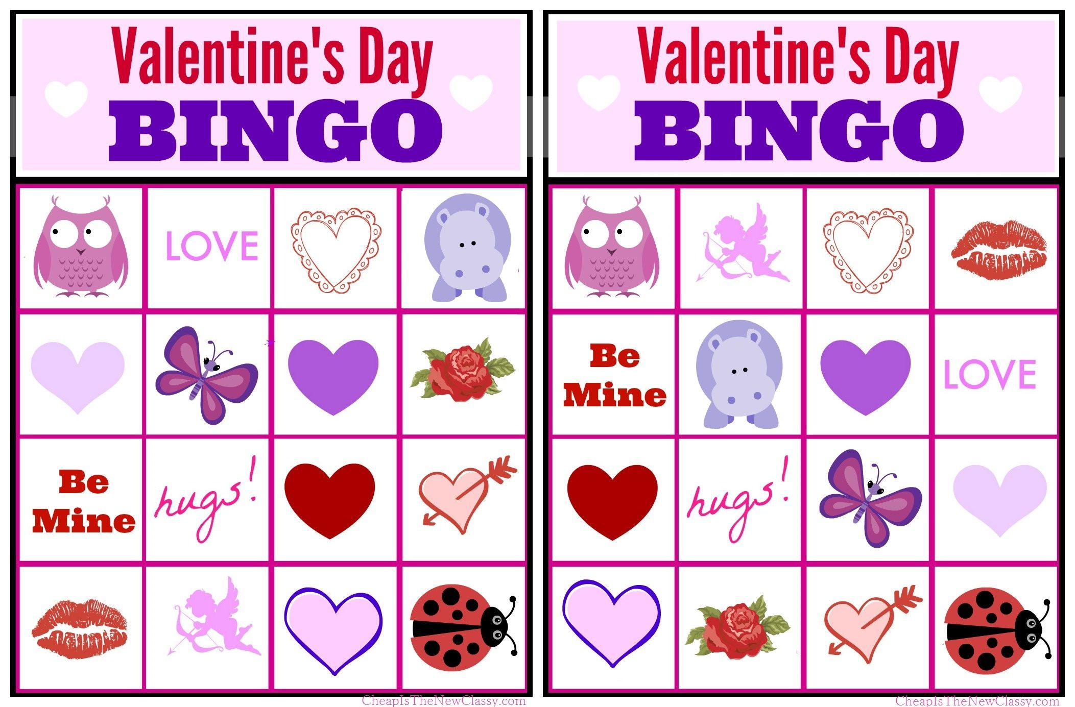 Free Valentine Bingo Game Printable Collection For Kids Free Valentine Bingo Game Printable Collection For Kids