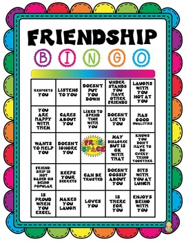 Friendship BINGO By Carol Miller The Middle School 