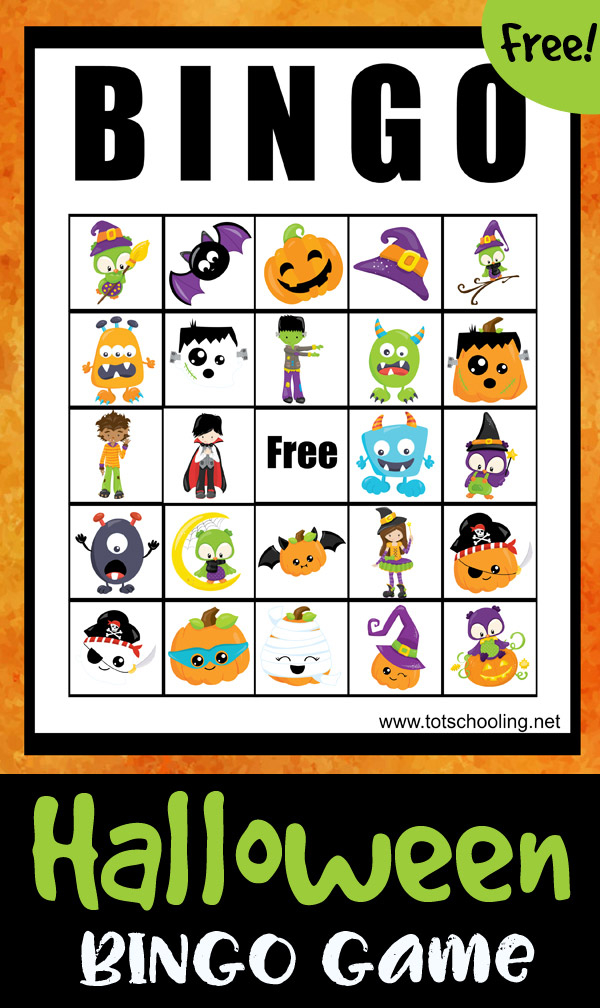 Halloween BINGO Game Totschooling Toddler Preschool 