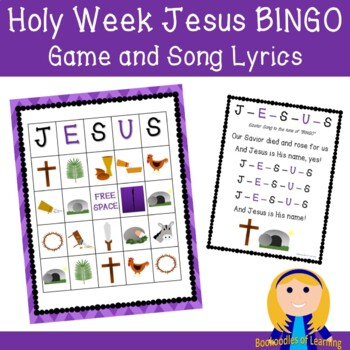 Holy Week Jesus Bingo Game Song Lyrics For Lent Easter 