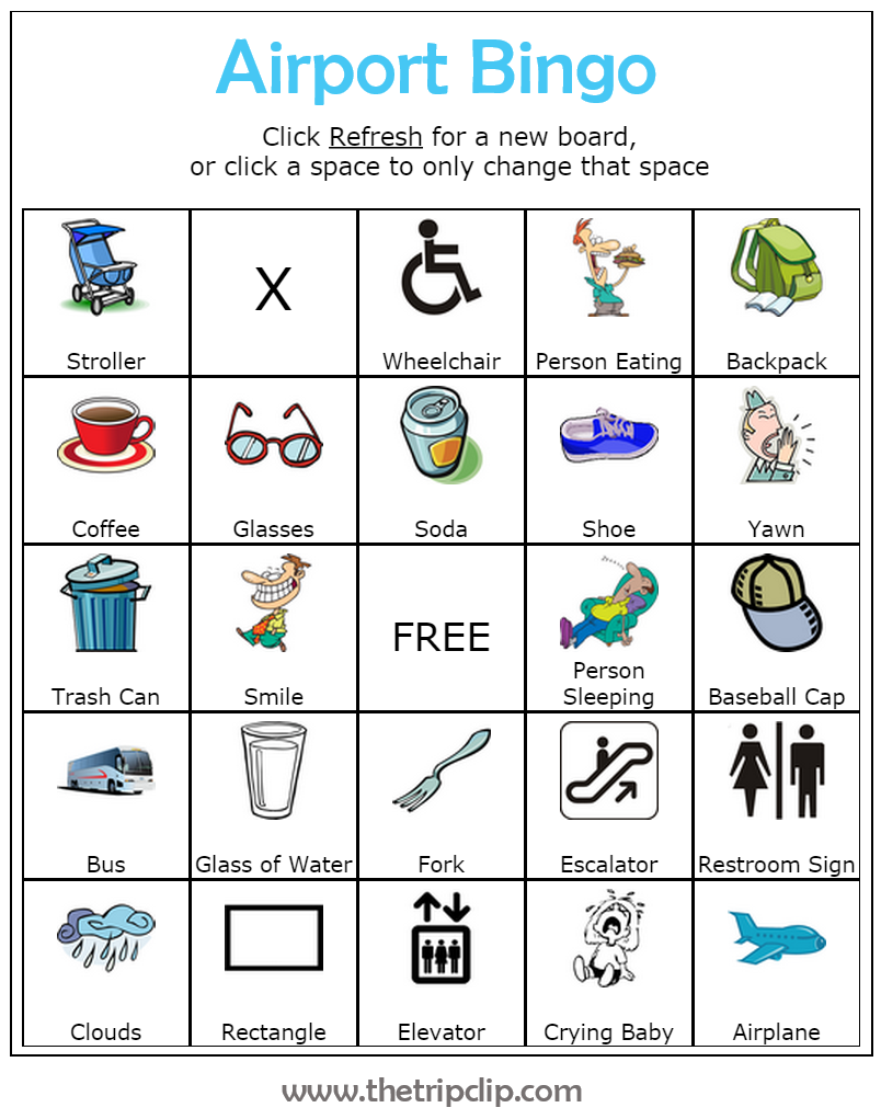 Make Your Own Bingo Board Airplane Activities Travel 