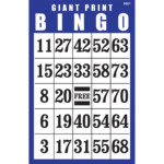 MaxiAids Giant Print BINGO Card Blue