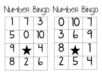 Number Bingo 0 10 By Rebecca Fletcher Teachers Pay 