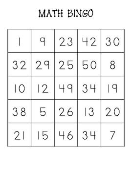 Number Bingo Cards Bingo Cards Bingo Small Group Games