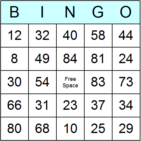 Numbers 1 To 90 Bingo Cards Printable Bingo Activity 
