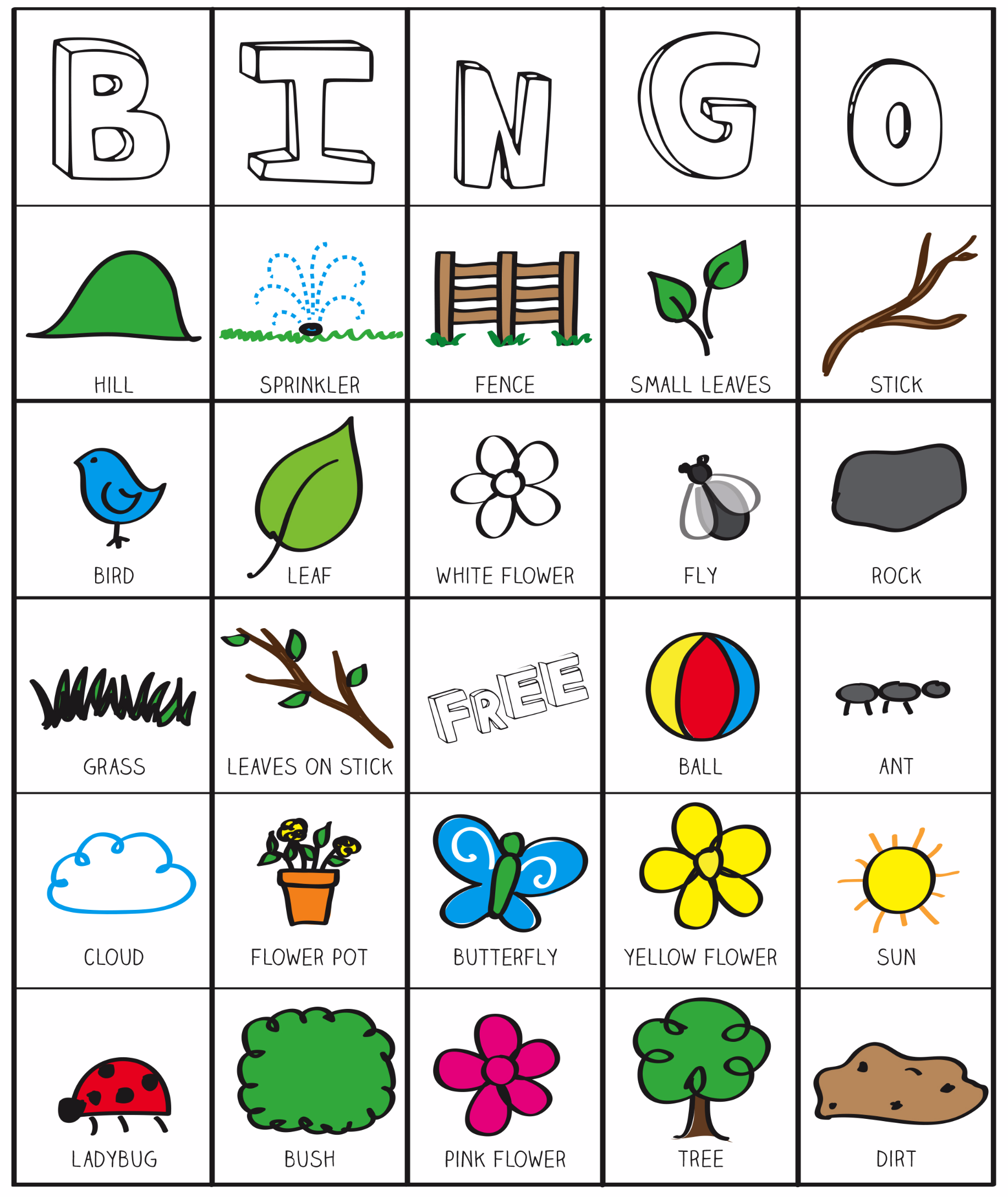 Outside Bingo Printable Inspired By The Garden Classroom