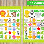 Printable 20 Safari Bingo Cards Printable Safari Baby Shower