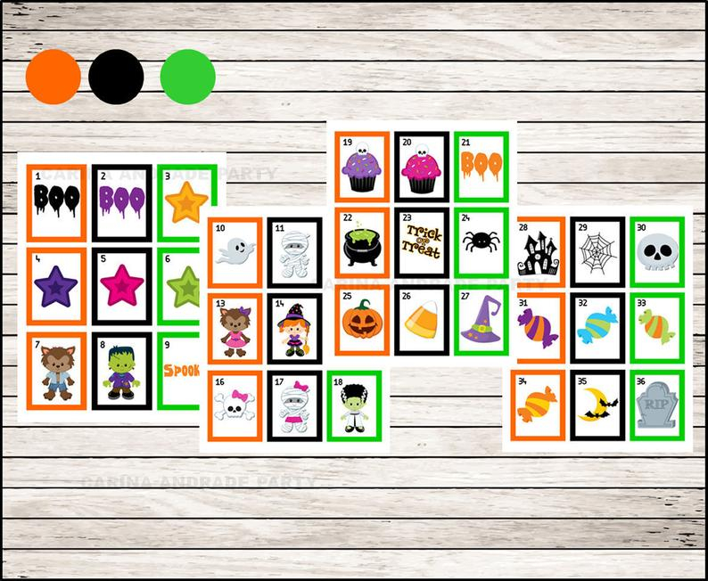 Printable 30 Halloween Bingo Cards Printable Halloween 