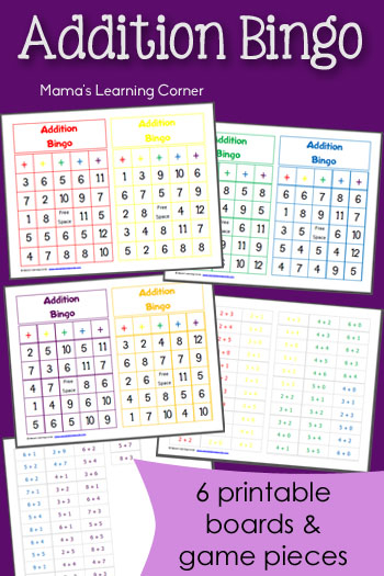 Printable Addition Bingo Mamas Learning Corner