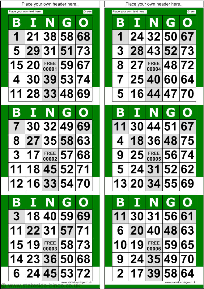 Printable Bingo Cards 4 Per Page Pdf