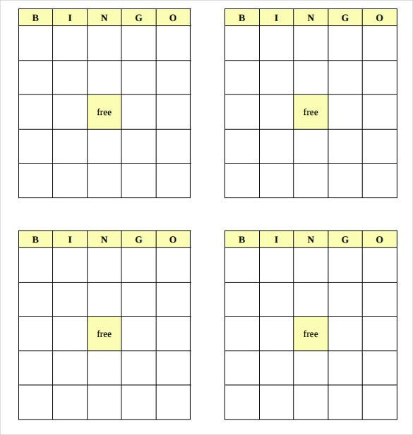 Printable Bingo Cards 4 Per Page Pdf