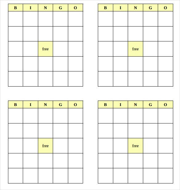 Printable Bingo Cards 4 Per Page Pdf