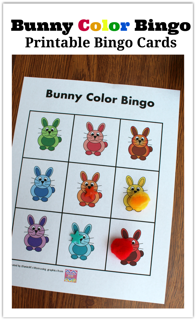 Printable Bingo Cards Bunny Color Bingo
