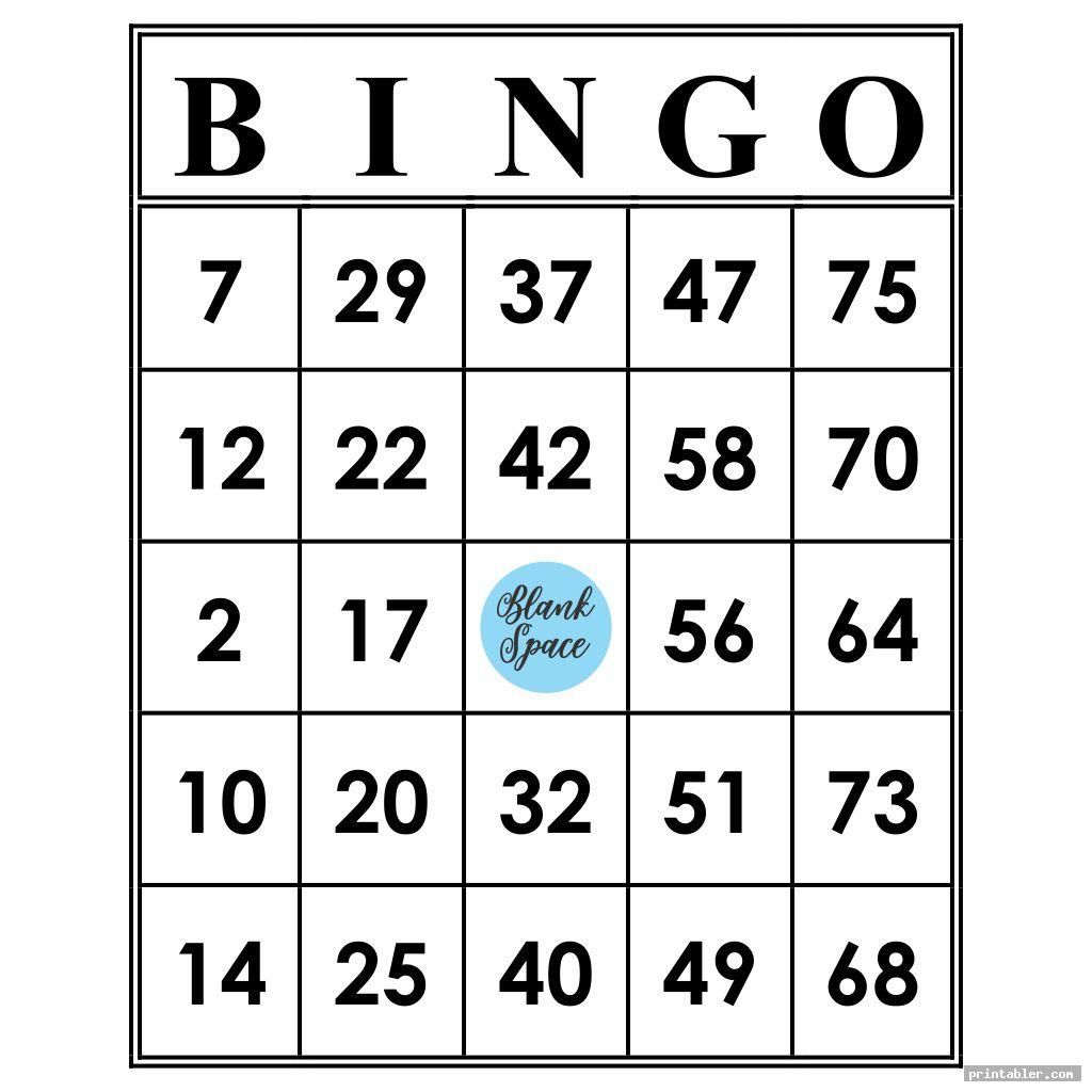 Printable Bingo Numbers 1 75 Template For Use Printabler 