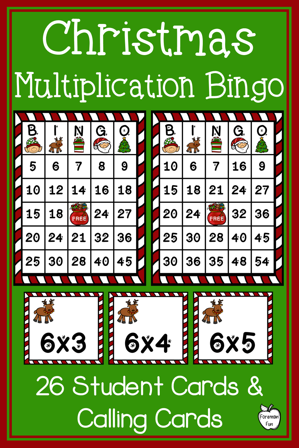 Printable Multiplication Bingo Game 