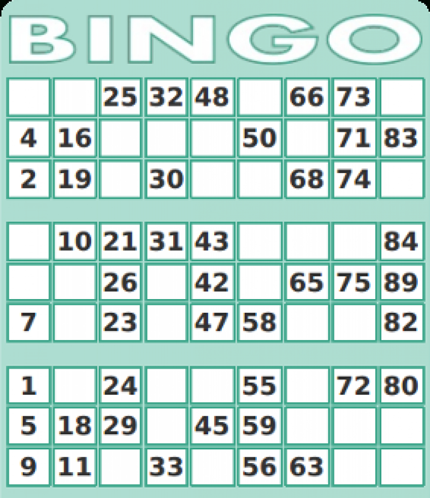 Printable Number Bingo Cards 1 75 Printable Card Free