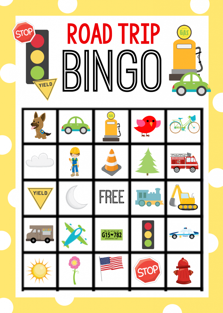 Printable Road Trip Bingo Game For Kids Crazy Little 