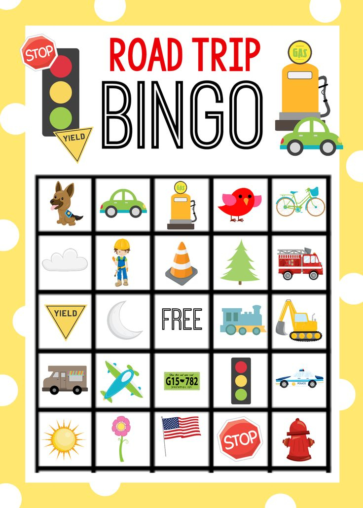 Printable Road Trip Bingo Game For Kids Road Trip Bingo 