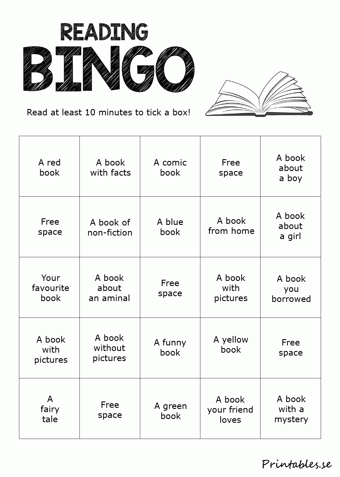 Reading Bingo 3 Free Printable Reading Bingo 3 free Printable