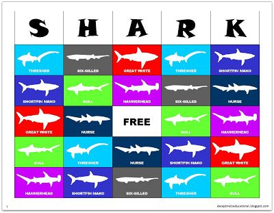 Relentlessly Fun Deceptively Educational SHARK Bingo 