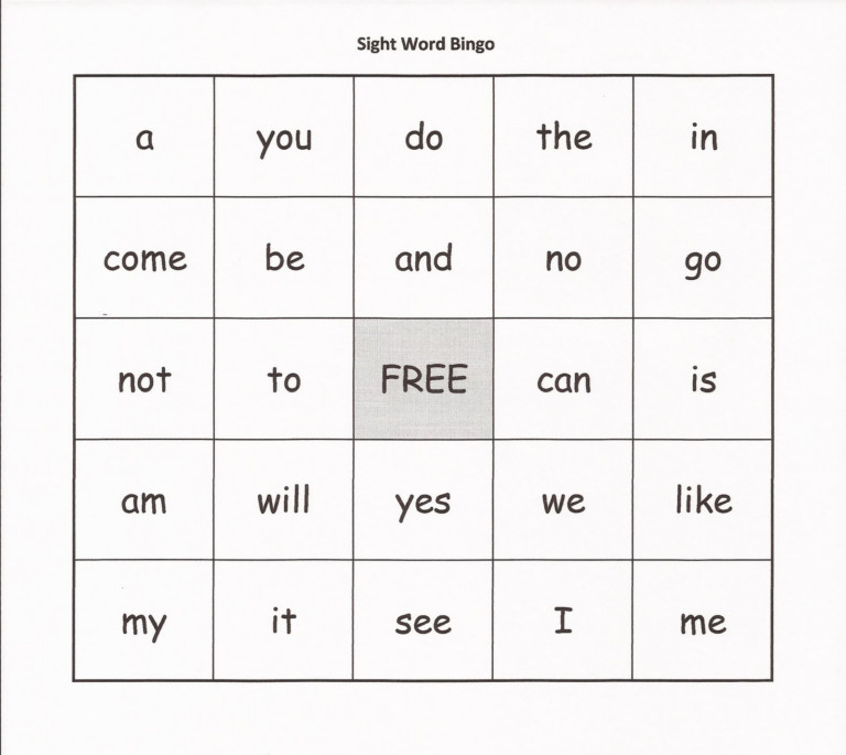 Relentlessly Fun Deceptively Educational Sight Word Bingo