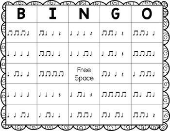 Rhythm Bingo Ta Ti Ti Rest By Jamie Parker Teachers