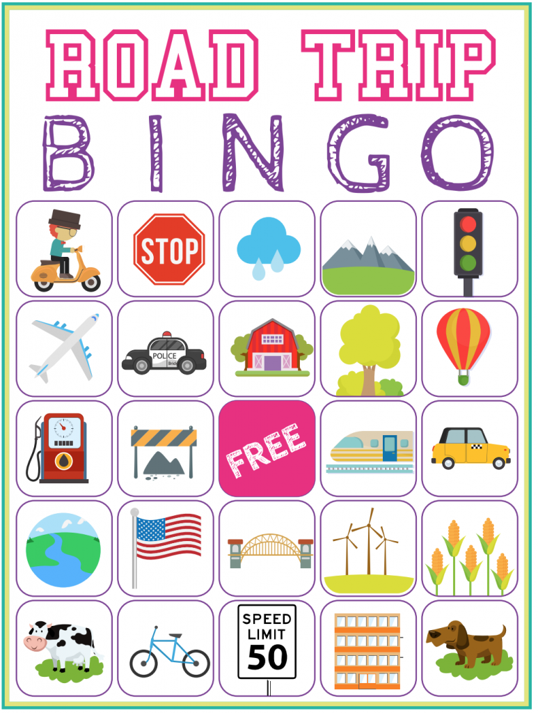Road Trip Bingo Printable Game Free Download Of 6 Travel 