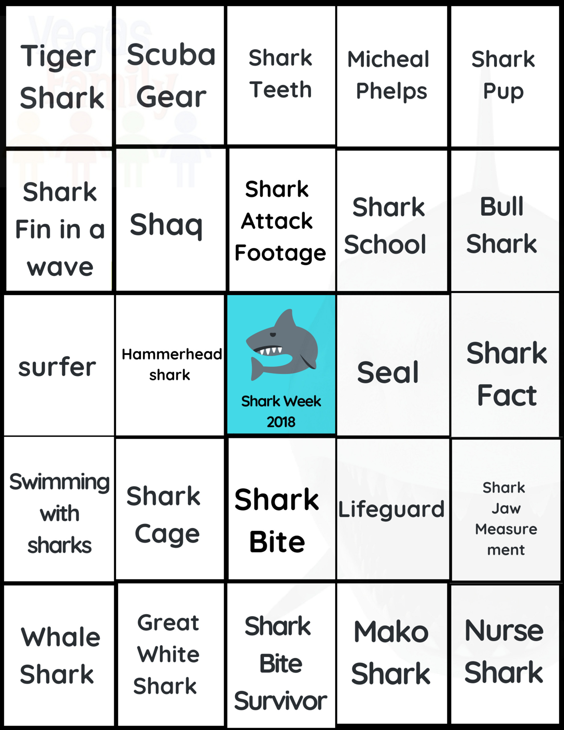 Shark Bingo Learning About Sharks In Las Vegas