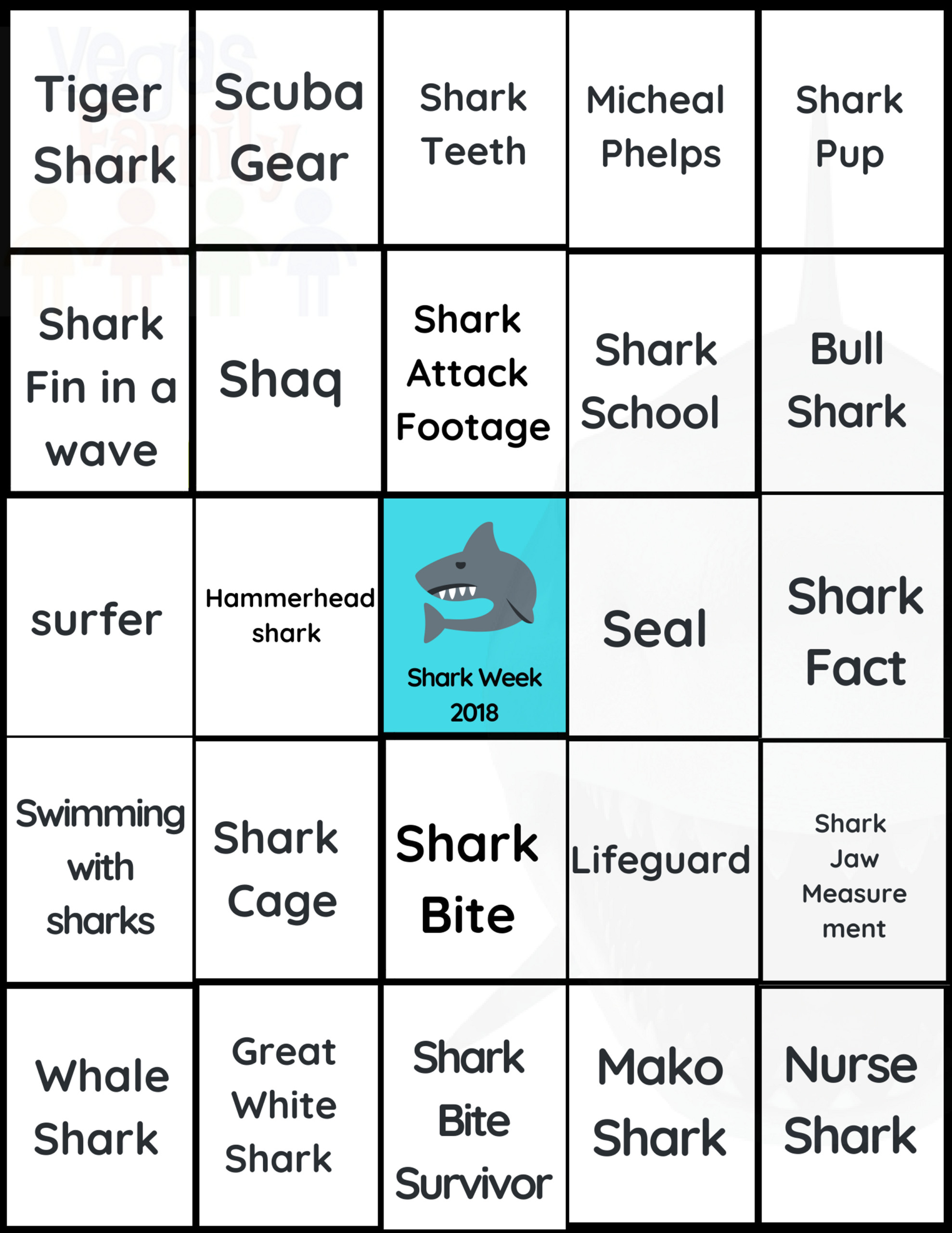 Shark Bingo Learning About Sharks In Las Vegas Shark Bingo Learning About Sharks In Las Vegas