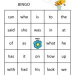 Sight Word Bingo Games