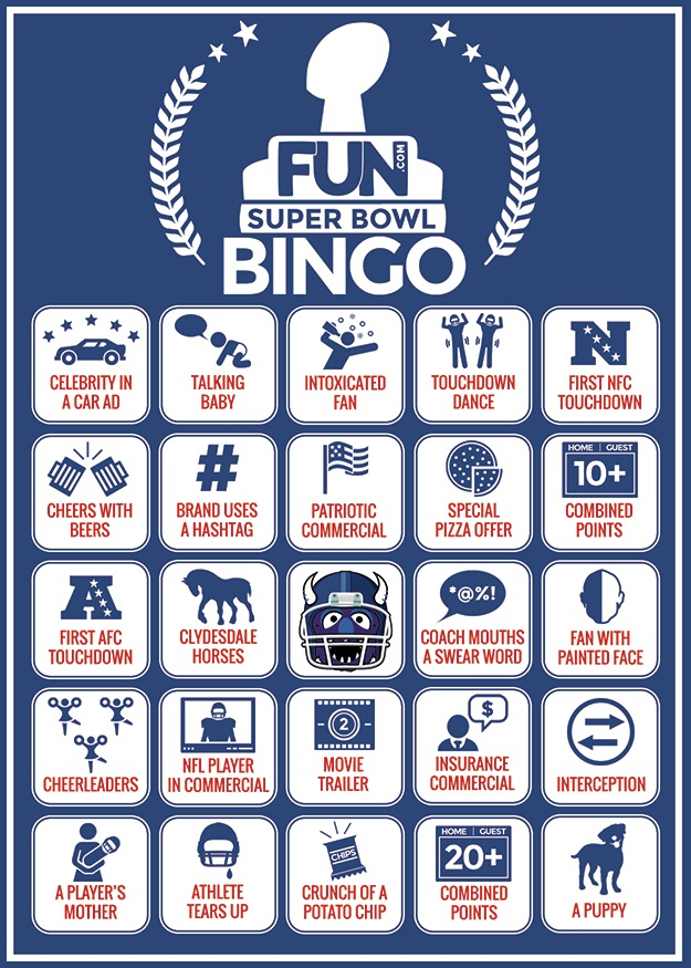 Super Bowl Bingo Sheets Printables FUN Blog