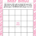 This Is For A Printable Pink Damask Baby Bingo Pdf File