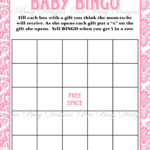 This Is For A Printable Pink Damask Baby Bingo Pdf File