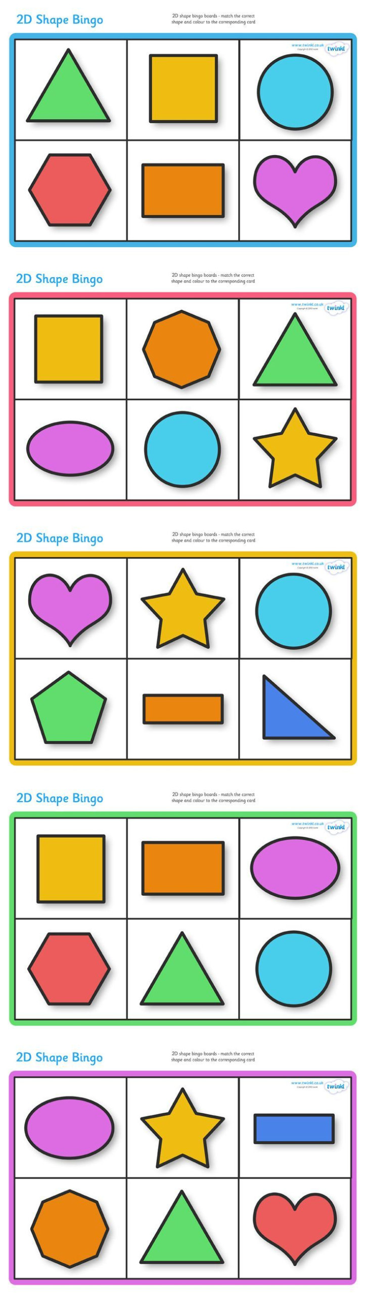 Twinkl Resources 2D Shape Bingo Classroom Printables 