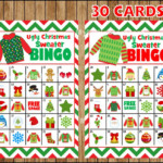 Ugly Christmas Sweater Bingo 30 Cards Printable Christmas