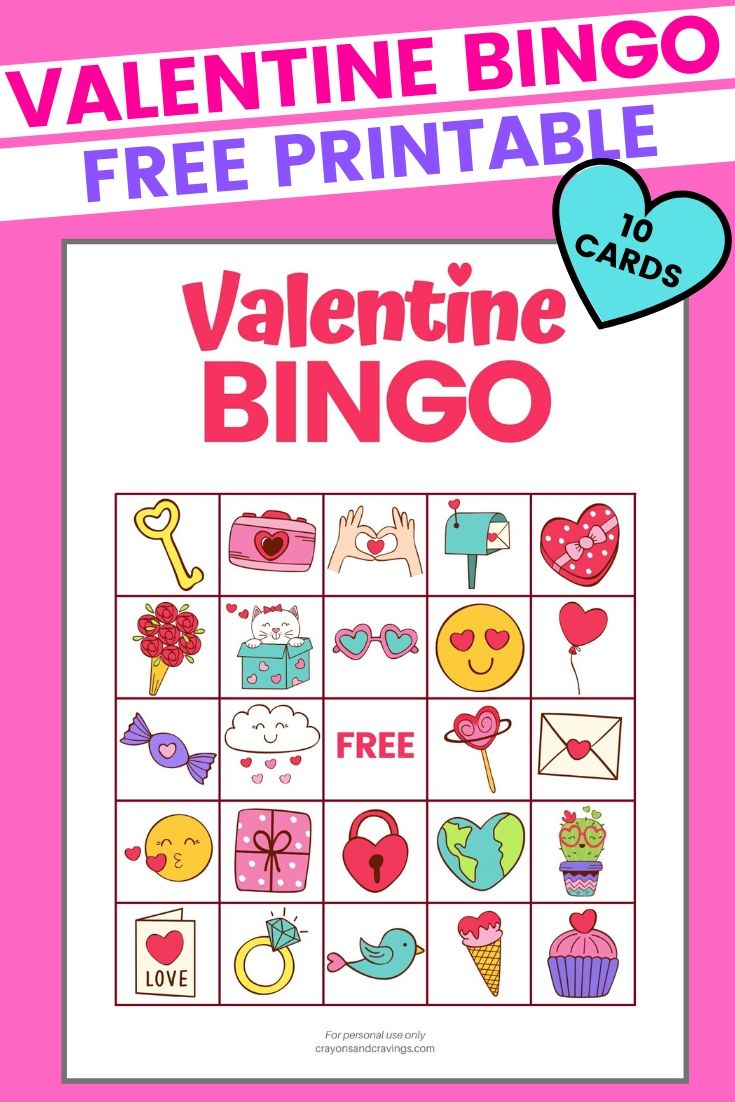 Valentine Bingo FREE Printable Valentine s Day Game With 
