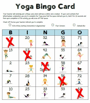 Yoga BINGO By Beyond The Books Learning Teachers Pay 