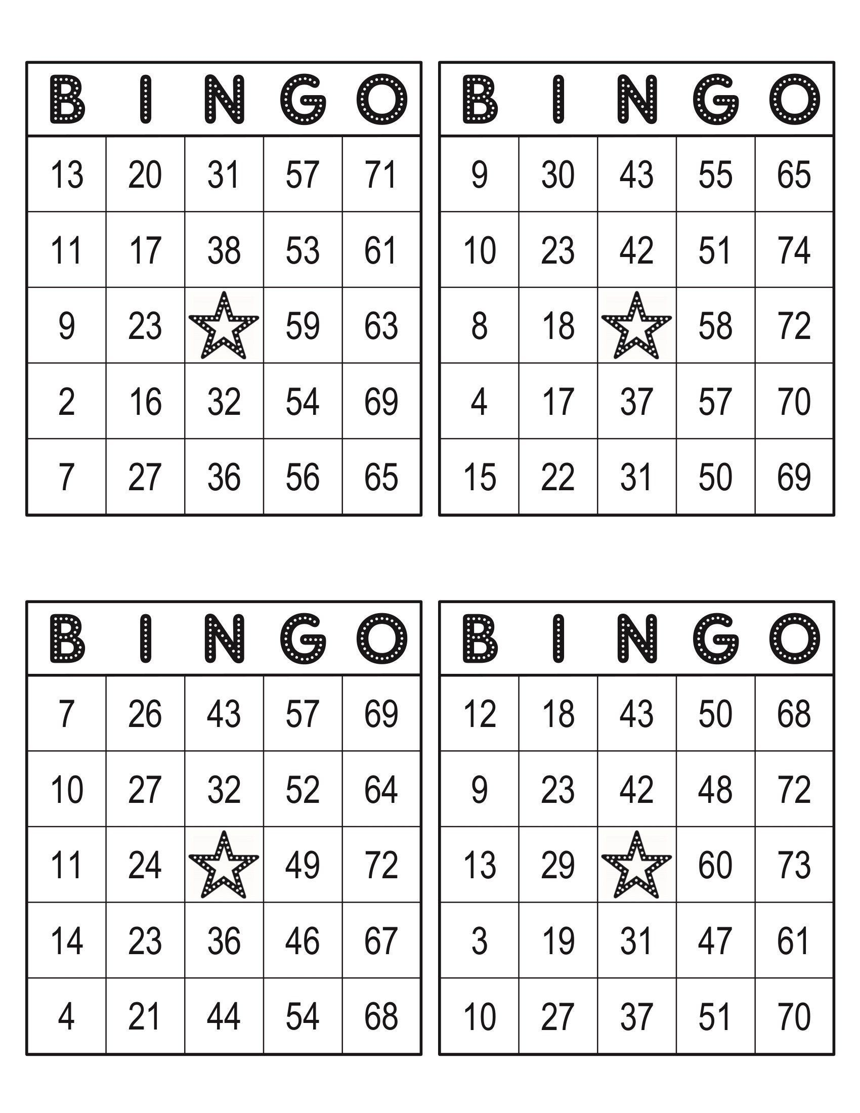 1000 Bingo Cards 4 Per Page Immediate Pdf Download 