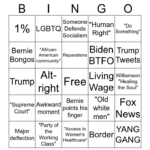 2020 Democratic Debate Bingo Card