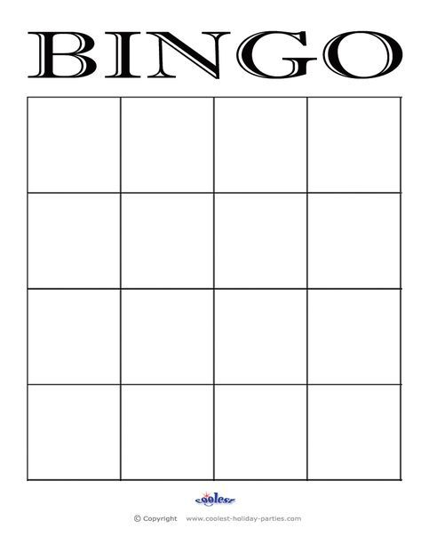 4X4 Bingo Cards Google Search Bingo Card Template