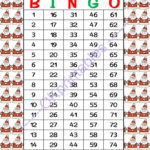 60 Merry Christmas Bingo Cards Instant Okprintables