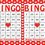 60 Valentines Bingo Cards Printable Valentine Bingo Cards