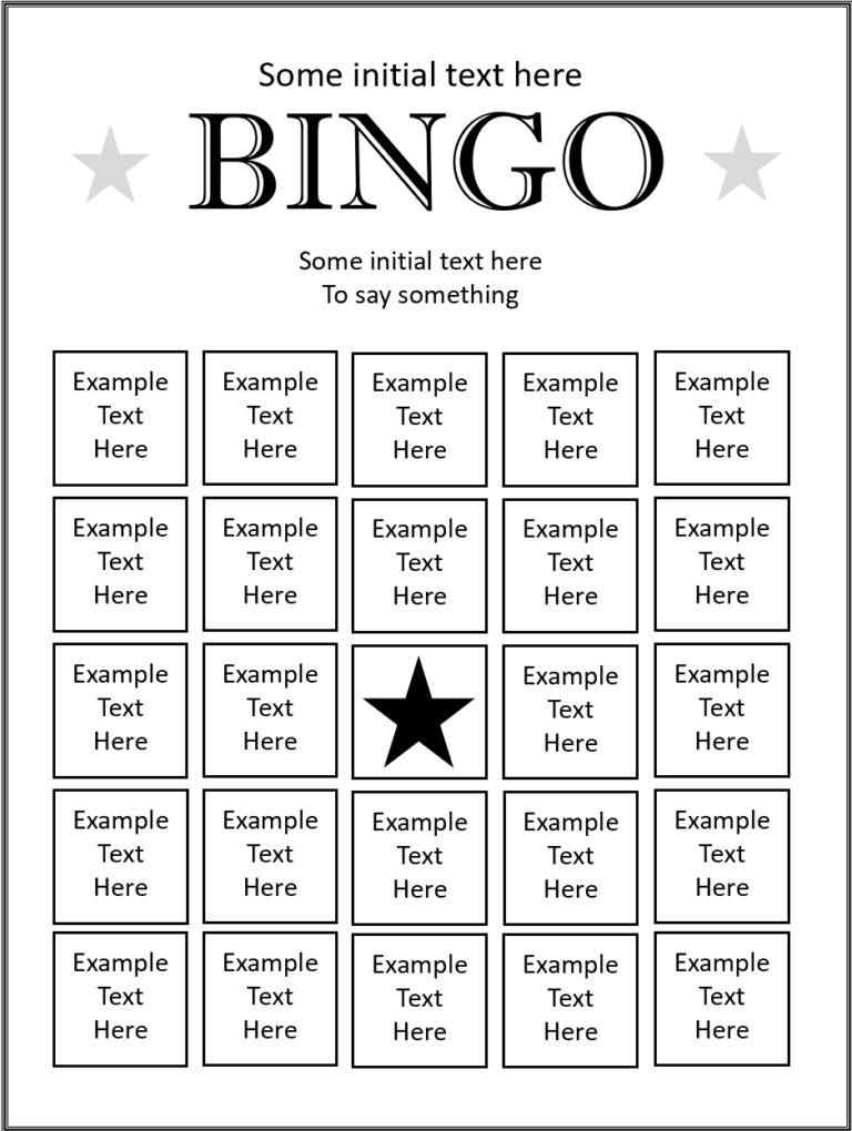 Bearwood Labs Editable Bingo Card With Flat Pack