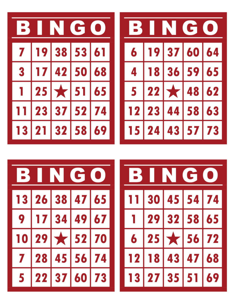 Bingo Cards 1000 Cards 4 Per Page Immediate Pdf Download