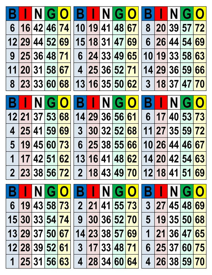 Bingo Cards 1008 Cards 9 Per Page No Free Space Pdf Etsy 