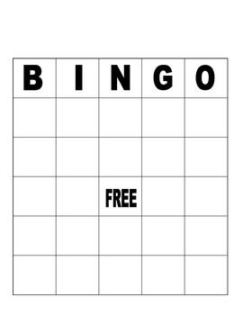 Blank Bingo Board For Fun Or Assessment By Penguins Dont