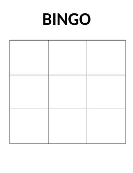 Blank Bingo Sheet By Juhelle Boulet Teachers Pay Teachers
