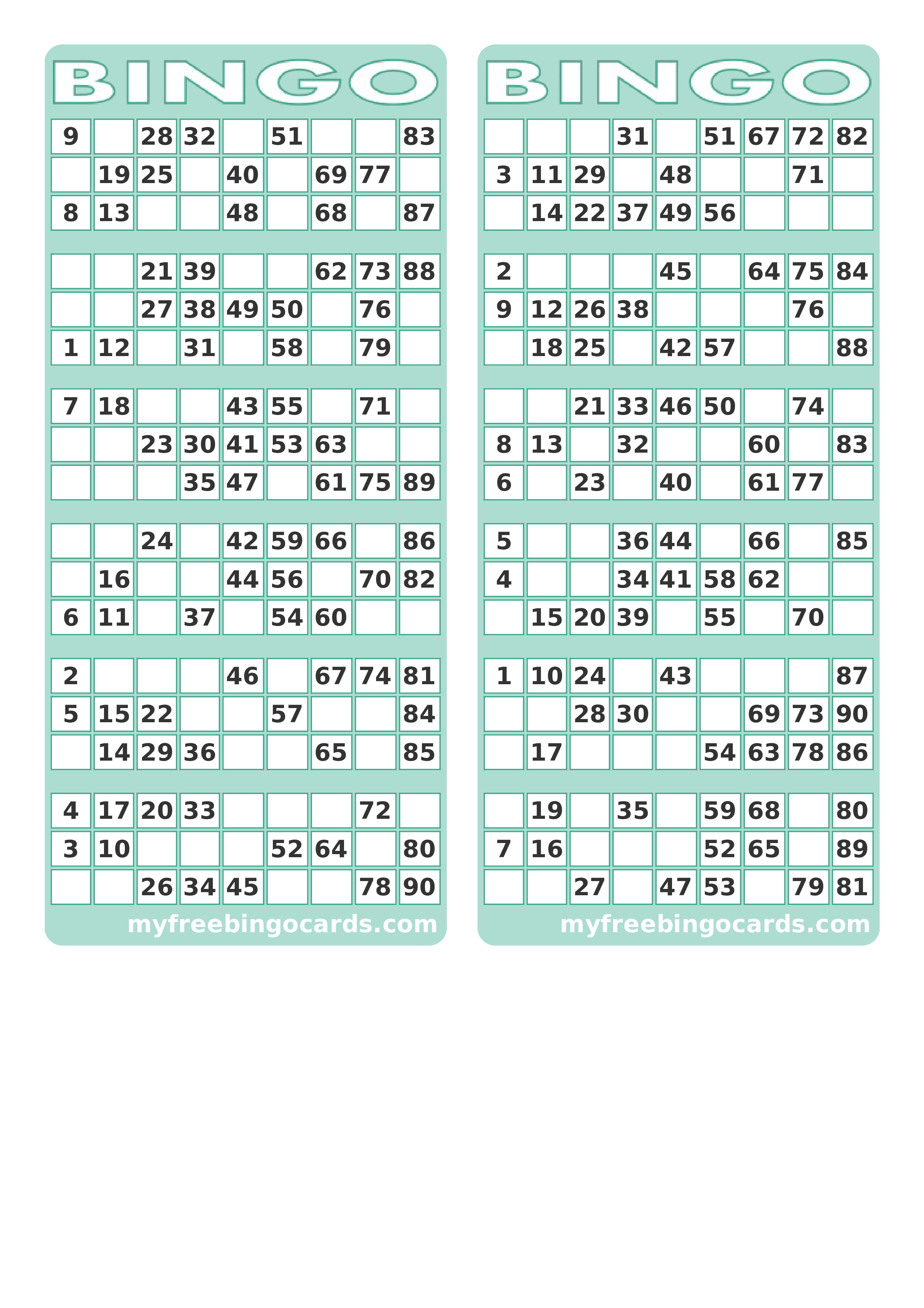 Blank Printable Bingo Card Templates At 