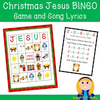 Christmas Jesus Bingo Game Song Lyrics For Christian 